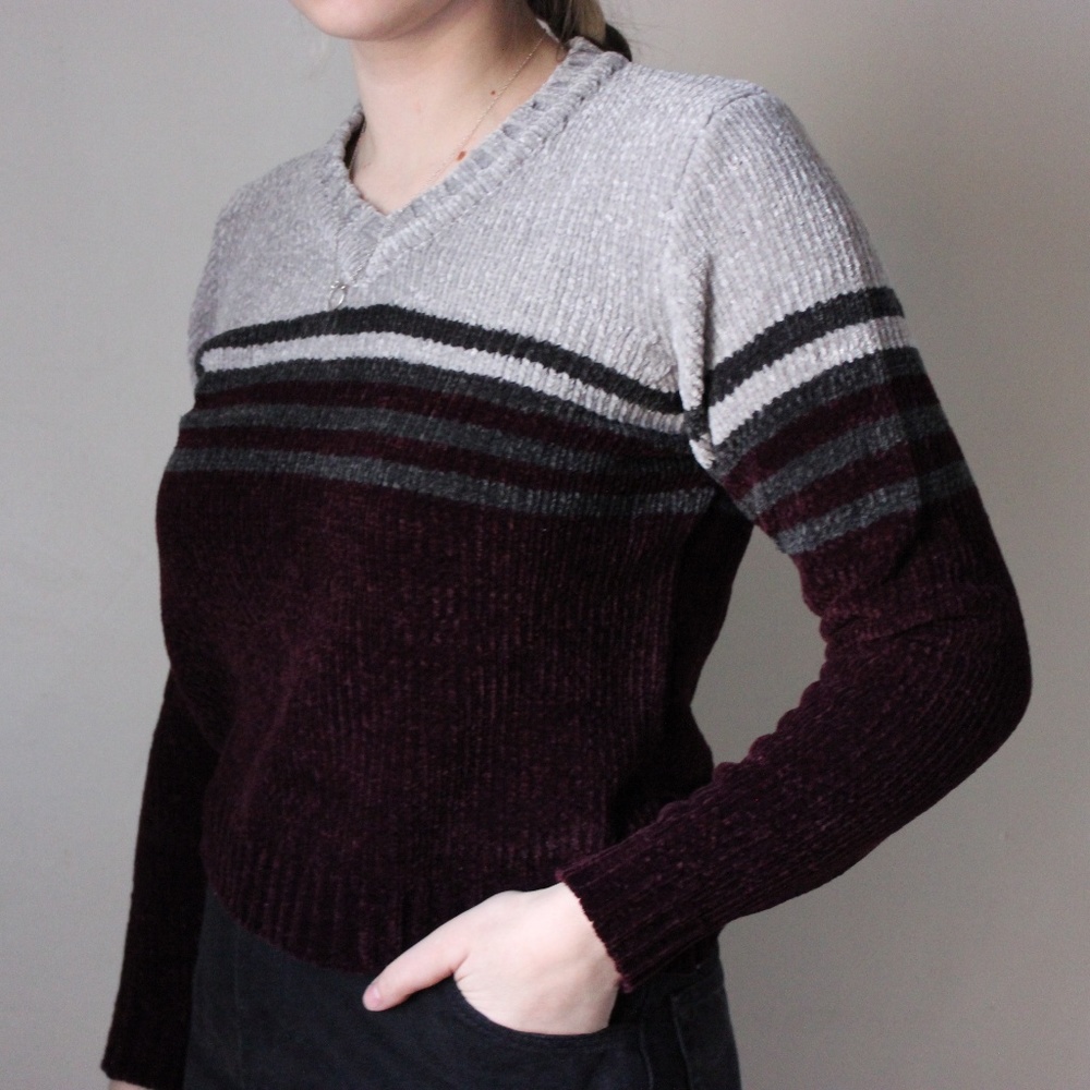 De Rotchild Vintage Chenille Striped Sweater